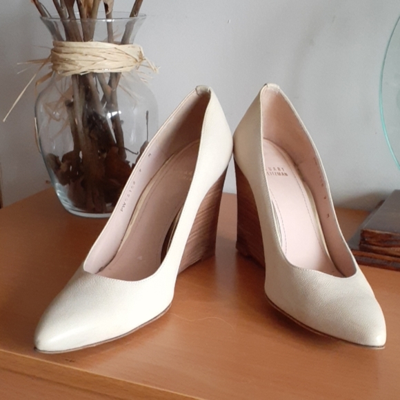 Stuart Weitzman Shoes - Stuart Weitzman Wooden Heel Wedge Pointy Shoes 9